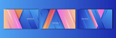 Set of dynamic abstract gradient blue colorful for design background
