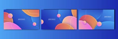 Set of dynamic abstract gradient blue colorful for design background