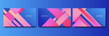 Set of dynamic abstract gradient blue colorful for design background