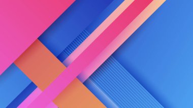 Modern abstract neon gradient blue colorful for design background. Blue background with orange yellow pink red gradient geometric shapes. Vector illustration