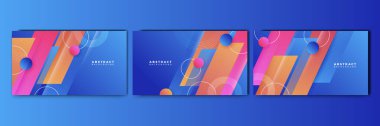 Set of dynamic abstract gradient blue colorful for design background