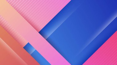 Modern abstract neon gradient blue colorful for design background. Blue background with orange yellow pink red gradient geometric shapes. Vector illustration