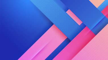 Modern abstract neon gradient blue colorful for design background. Blue background with orange yellow pink red gradient geometric shapes. Vector illustration