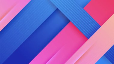Modern abstract neon gradient blue colorful for design background. Blue background with orange yellow pink red gradient geometric shapes. Vector illustration