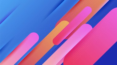 Modern abstract neon gradient blue colorful for design background. Blue background with orange yellow pink red gradient geometric shapes. Vector illustration