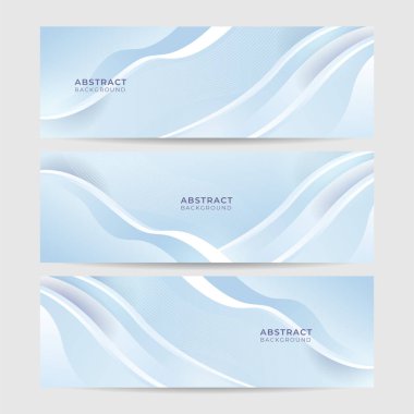 Light blue white abstract modern banner background design. Vector graphic pattern template illustration.