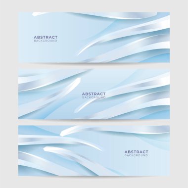 Light blue white abstract modern banner background design. Vector graphic pattern template illustration.