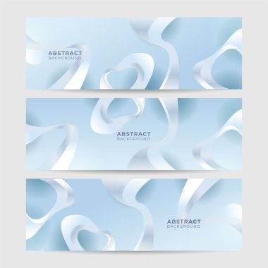 Light blue white abstract modern banner background design. Vector graphic pattern template illustration.