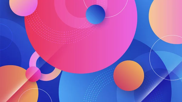 Modern Abstract Neon Gradient Blue Colorful Circles Design Background Blue — Stockvektor