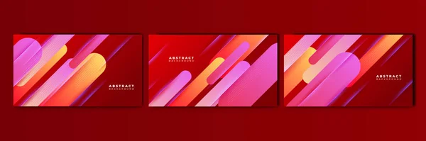 Set Modern Abstract Gradient Red Orange Colorful Design Banner Background — 图库矢量图片