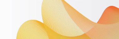 Abstract orange yellow wave flowing banner background design. Vector illustration. Flowing particles wave, dynamic motion stream digital technology curve lines.