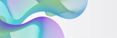 Abstract blue green purple wave flowing banner background design. Vector illustration. Flowing particles wave, dynamic motion stream digital technology curve lines.