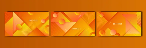 Set Abstract Orange Yellow Banner Background — Vettoriale Stock