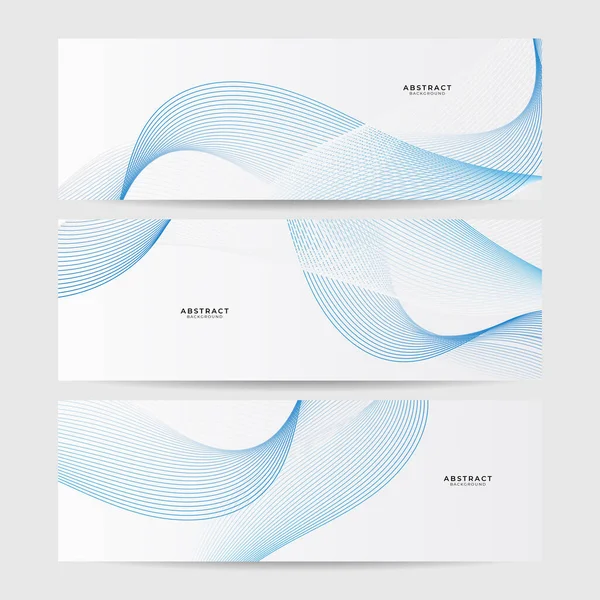 Set Abstract Wave Flowing Banner Background Design Vector Illustration Flowing — Wektor stockowy