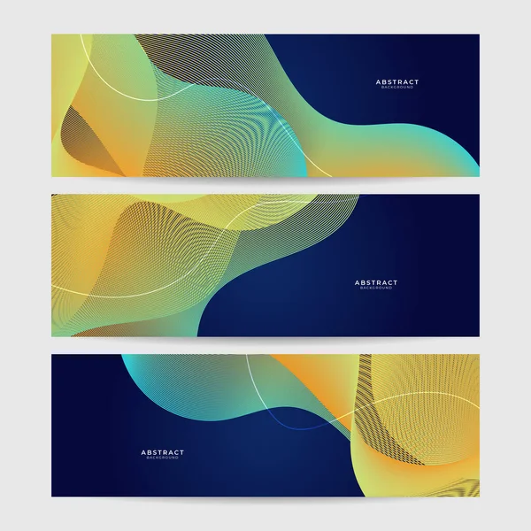 Set Abstract Wave Flowing Banner Background Design Vector Illustration Flowing — Image vectorielle