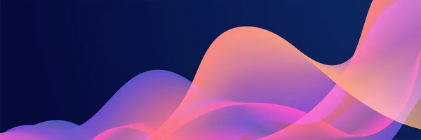 Abstract Neon Pink Purple Wave Flowing Banner Background Design Vector — Archivo Imágenes Vectoriales