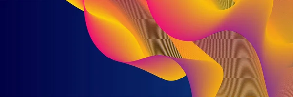 Abstract Blue Orange Yellow Wave Flowing Banner Background Design Vector — Stock vektor