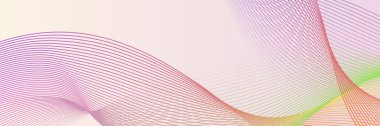 Abstract wave curve lines banner background design. Vector illustration. Modern template abstract design flowing particles wave, dynamic motion curve lines.