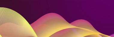 Abstract wave curve lines banner background design. Vector illustration. Modern template abstract design flowing particles wave, dynamic motion curve lines.