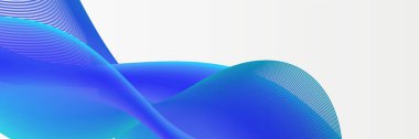 Abstract blue wave curve lines banner background design. Vector illustration. Modern template abstract design flowing particles wave, dynamic motion curve lines.