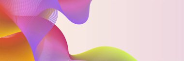 Abstract wave curve lines banner background design. Vector illustration. Modern template abstract design flowing particles wave, dynamic motion curve lines.