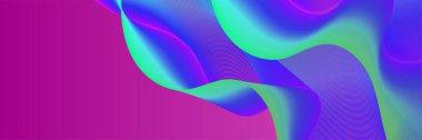 Abstract wave curve lines banner background design. Vector illustration. Modern template abstract design flowing particles wave, dynamic motion curve lines.