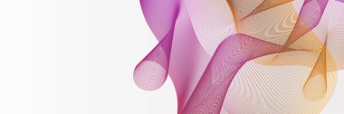 Abstract wave curve lines banner background design. Vector illustration. Modern template abstract design flowing particles wave, dynamic motion curve lines.