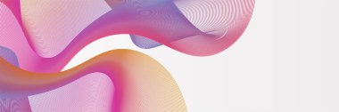 Abstract wave curve lines banner background design. Vector illustration. Modern template abstract design flowing particles wave, dynamic motion curve lines.