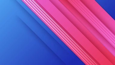 Abstract blue background with pink orange yellow neon gradient. Vector illustration