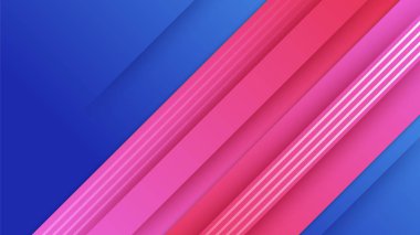 Abstract blue background with pink orange yellow neon gradient. Vector illustration