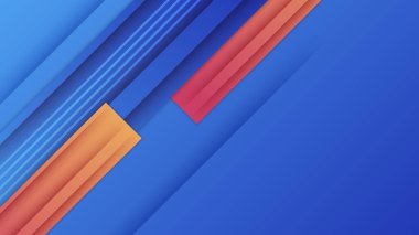 Abstract blue background with pink orange yellow neon gradient. Vector illustration