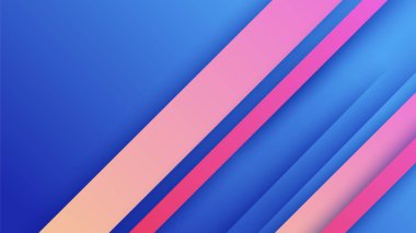Abstract blue background with pink orange yellow neon gradient. Vector illustration