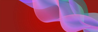 Abstract wave curve lines banner background design. Vector illustration. Modern template abstract design flowing particles wave, dynamic motion curve lines.