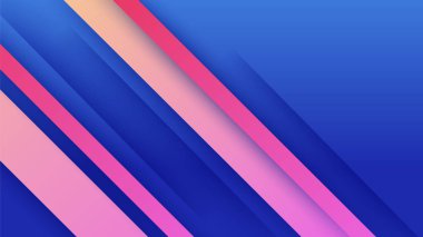 Abstract blue background with pink orange yellow neon gradient. Vector illustration