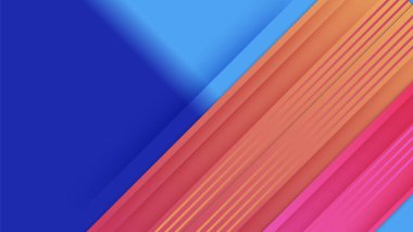 Abstract blue background with pink orange yellow neon gradient. Vector illustration
