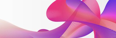 Abstract wave curve lines banner background design. Vector illustration. Modern template abstract design flowing particles wave, dynamic motion curve lines.