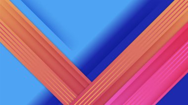 Abstract blue background with pink orange yellow neon gradient. Vector illustration