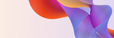 Abstract wave curve lines banner background design. Vector illustration. Modern template abstract design flowing particles wave, dynamic motion curve lines.