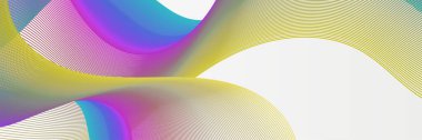 Abstract wave curve lines banner background design. Vector illustration. Modern template abstract design flowing particles wave, dynamic motion curve lines.