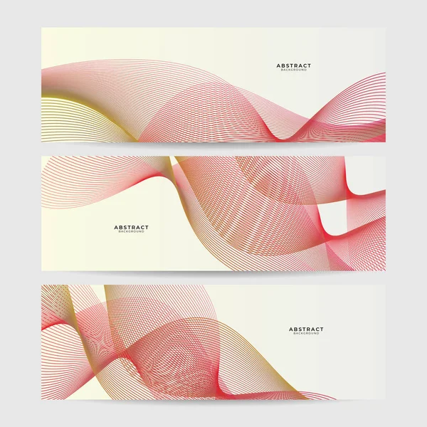 Set Abstract Wave Curve Lines Banner Background Design Vector Illustration — Image vectorielle