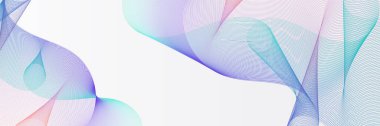 Abstract wave curve lines banner background design. Vector illustration. Modern template abstract design flowing particles wave, dynamic motion curve lines.