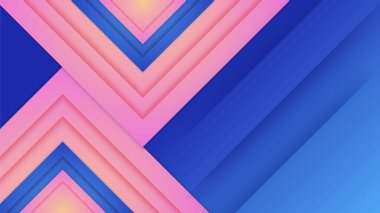 Abstract blue background with pink orange yellow neon gradient. Vector illustration