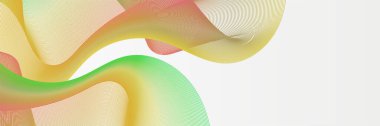 Abstract wave curve lines banner background design. Vector illustration. Modern template abstract design flowing particles wave, dynamic motion curve lines.