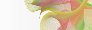 Abstract wave curve lines banner background design. Vector illustration. Modern template abstract design flowing particles wave, dynamic motion curve lines.