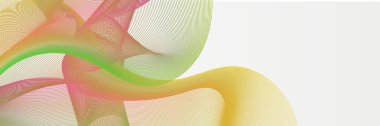Abstract wave curve lines banner background design. Vector illustration. Modern template abstract design flowing particles wave, dynamic motion curve lines.