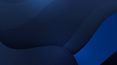 Modern shiny realistic dark blue black with shadow abstract design presentation background. Technology network vector illustration for banner, cover, web, flyer, card, poster, texture, slide, magazine