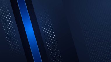 Modern shiny realistic dark blue black with shadow abstract design presentation background. Technology network vector illustration for banner, cover, web, flyer, card, poster, texture, slide, magazine