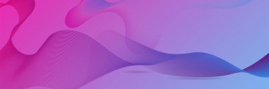 Abstract blue pink purple wave flowing banner background design. Vector illustration. Flowing particles wave, dynamic motion stream digital technology curve lines.