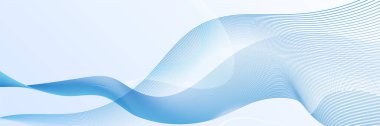 Abstract blue wave flowing banner background design. Vector illustration. Flowing particles wave, dynamic motion stream digital technology curve lines.