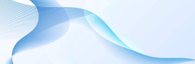 Abstract blue wave flowing banner background design. Vector illustration. Flowing particles wave, dynamic motion stream digital technology curve lines.